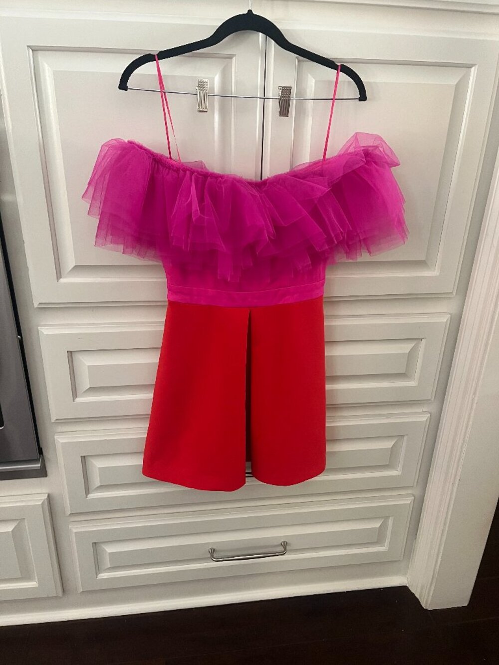 Karlie strapless pink/red dress